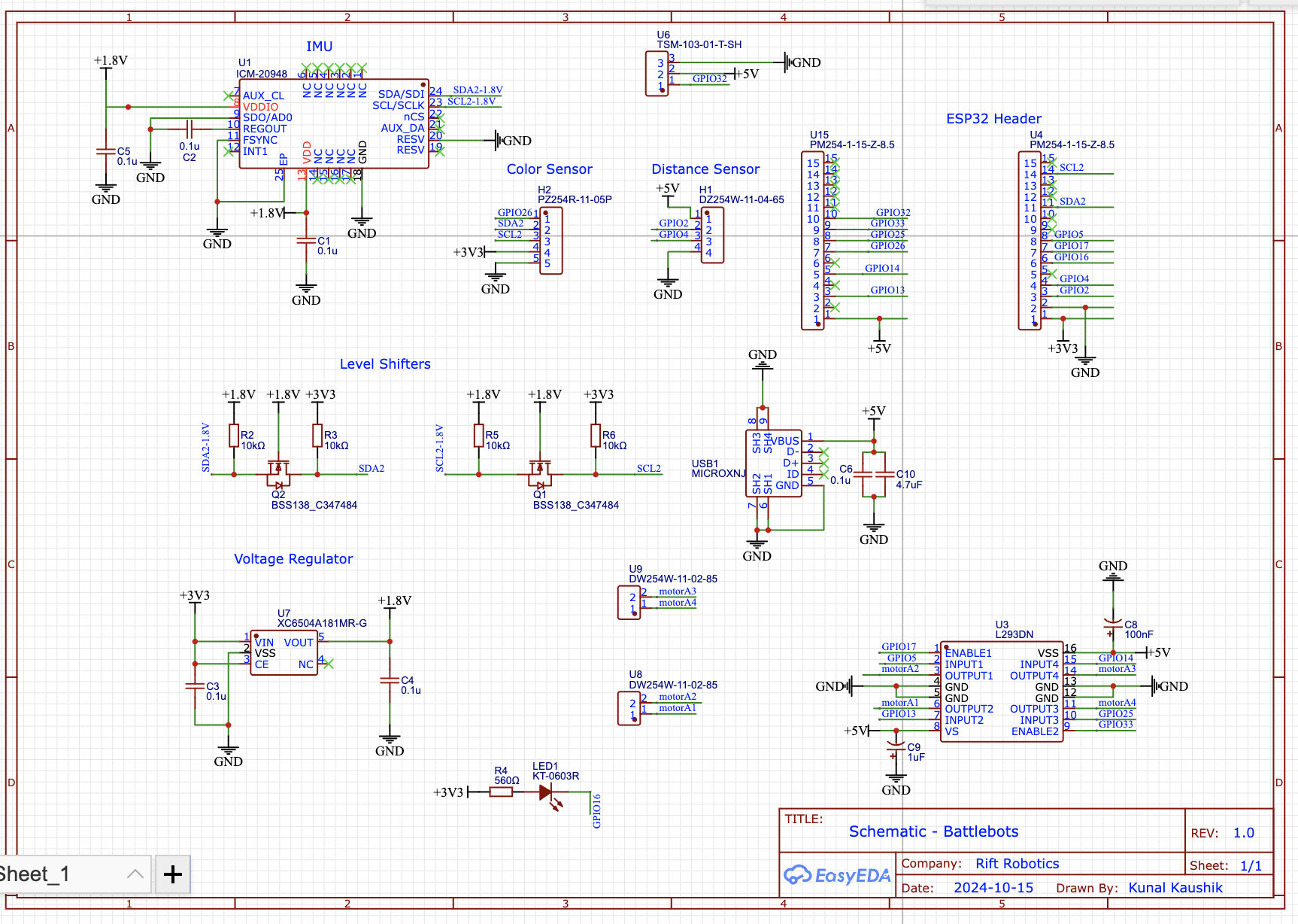 Motor driver & sensor board, view 2